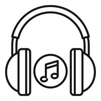Music headphone icon outline vector. Listen radio vector