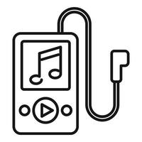 Music player icon outline vector. Playlist song vector