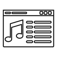 Web playlist icon outline vector. Play layout vector