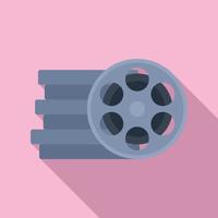 Reel stack icon flat vector. Film video movie vector