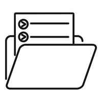 Playlist folder icon outline vector. Music play vector