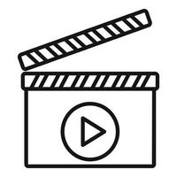 Cinema clapper icon outline vector. Clap board vector