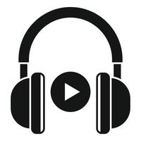 Video play headphones icon simple vector. Music sound vector