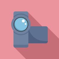 Record camcorder icon flat vector. Video camera vector