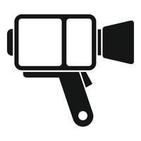 Retro handle camera icon simple vector. Video camcorder vector