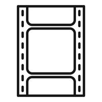 Negative film icon outline vector. Strip frame vector