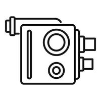 vector de contorno de icono de videocámara antigua. camara de video