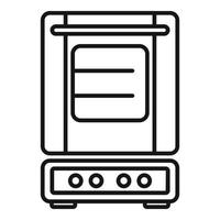 Inside convection oven icon outline vector. Turbo fan oven vector