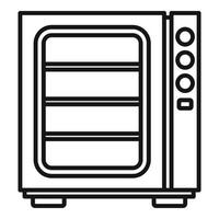 vector de contorno de icono de tecnología de convección de horno. estufa de gas