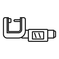 Digital micrometer icon outline vector. Vernier caliper vector