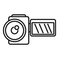 Home camcorder icon outline vector. Camera movie vector