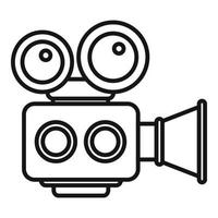 Reel camera icon outline vector. Video camcorder vector