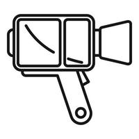 Retro handle camera icon outline vector. Video camcorder vector