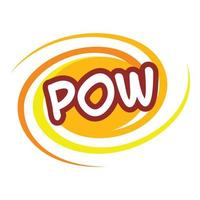 icono de pow, estilo pop art vector