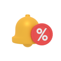 3d illustration of discount notification png