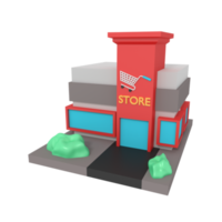 Ilustración 3d del edificio de la tienda png