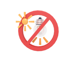 3d illustration of do not turn on the light the day png