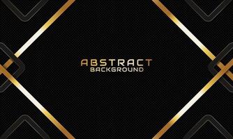 Luxury dark black gaming background stripes overlapping layers with shining golden lines, vector illustration black texture