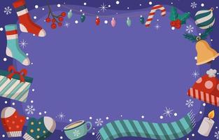 Border Background with Winter Elements vector