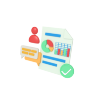 3d illustration of SEO Report checklist png