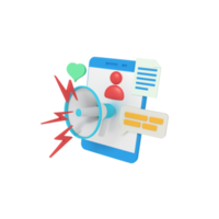 3d illustration of SEO digital marketing on phone png