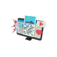 3d illustration of digital marketing on computer pictures information png