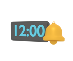 3d illustration of digital alarm clock png