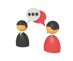 3d illustration of bubble communication two profile png