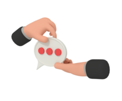 3d illustration of giving bubble communication png