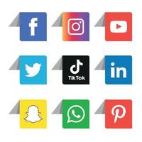 iconos de redes sociales establecer logo vector ilustrador