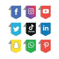 iconos de redes sociales establecer logo vector ilustrador