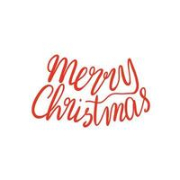 Merry Christmas handwritten lettering. flat vector illustration