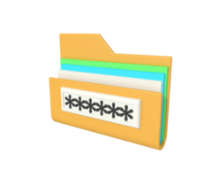 folder lock with password 3D Illustration png
