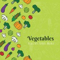 Vegetables background design with vegetables print pattern in green background vector