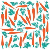 Orange carrot print pattern background with carrot leaves design for kitchen wallpaper design vector