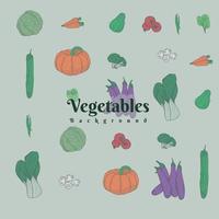 Vegetables print pattern background with transparent design in green vector