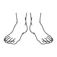 Vector Cartoon outline, Top view of Human man Left and right foot standing. Hand drawn linear sketchy. You can use this image for fashion design and etc.