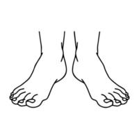 Vector Cartoon outline, Top view of Human man Left and right foot standing. Hand drawn linear sketchy. You can use this image for fashion design and etc.