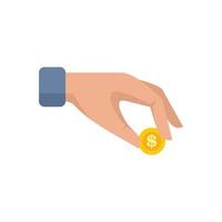 Take coin compensation icon flat isolated vector