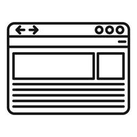 Browser window icon outline vector. Internet computer vector