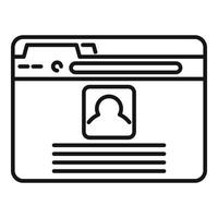 Browser page icon outline vector. Window computer vector