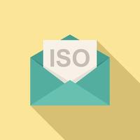 Standard iso mail icon flat vector. Policy quality vector