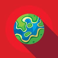 Colored planet icon, flat style vector