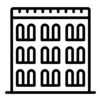 Cross building icon outline vector. Pointer landmark vector