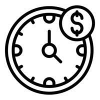 el tiempo es vector de contorno de icono de dinero. puesta en marcha de ideas