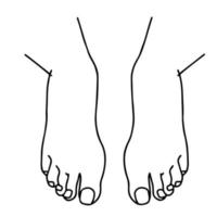 Vector Cartoon outline, Top view of Human man Left and right foot standing. Hand drawn linear sketchy. You can use this image for fashion design and etc.