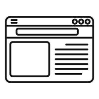 Browser bar icon outline vector. Internet window vector