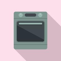 Electric convection oven icon flat vector. Kitchen stove vector