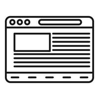 Desktop browser icon outline vector. Internet computer vector