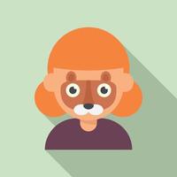 Squirrel face painting icon flat vector. Child paint vector